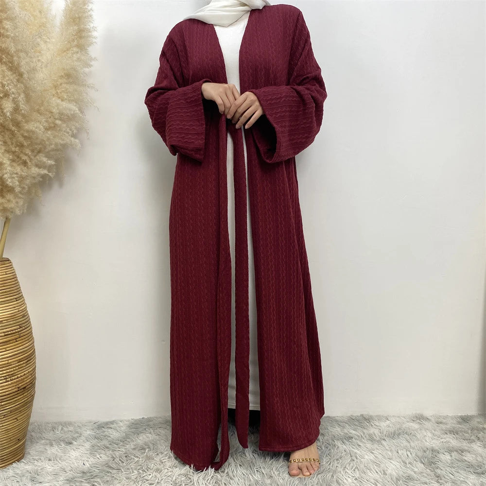 Women's Arabian Polyester Full Sleeves Solid Pattern Casual Abaya