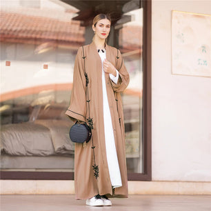 Women's Arabian Polyester Full Sleeve Embroidery Casual Abaya