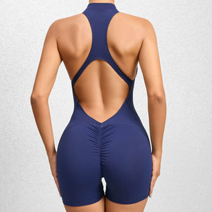 Women's Nylon Sleeveless Breathable Workout Fitness Jumpsuit