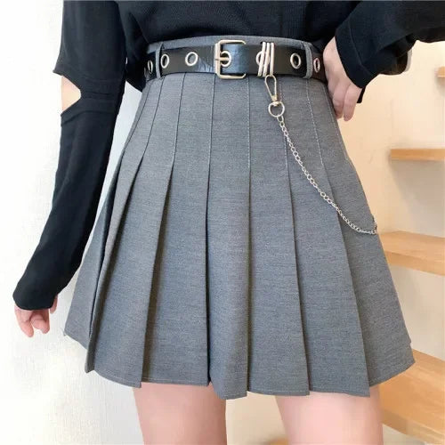 Women's Polyester High Waist Pleated Pattern Casual Wear Skirts