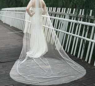 Women's Polyester Cut Edge One-Layer Cathedral Wedding Veils