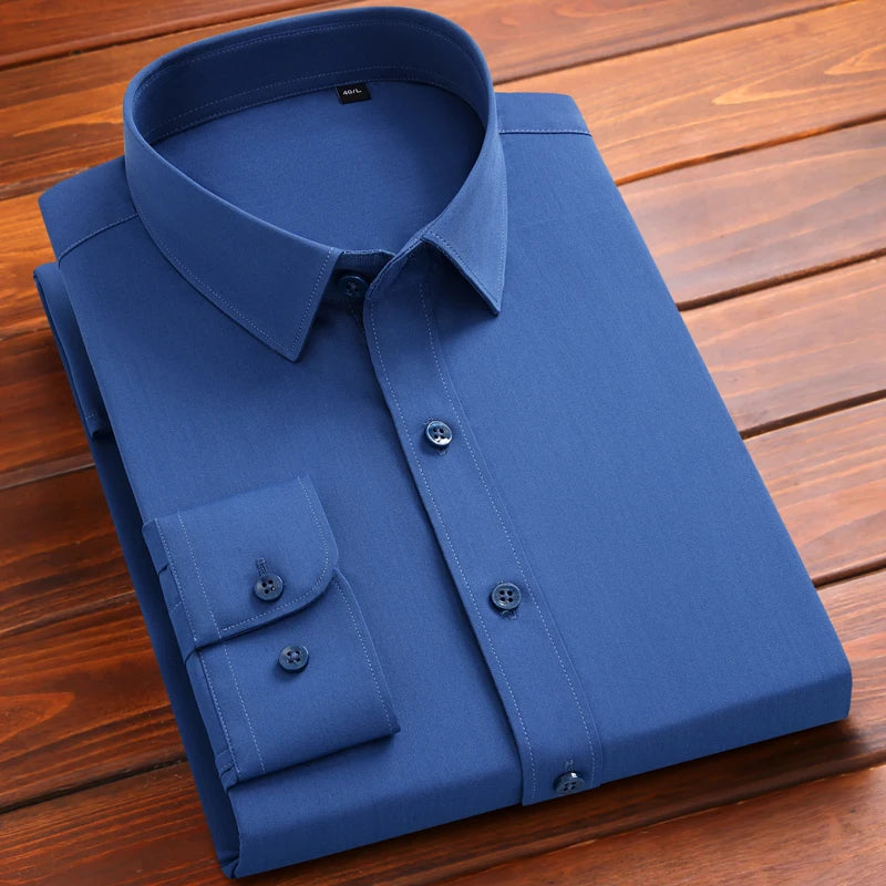 Men's Polyester Turn-Down Collar Full Sleeve Single Breasted Shirt