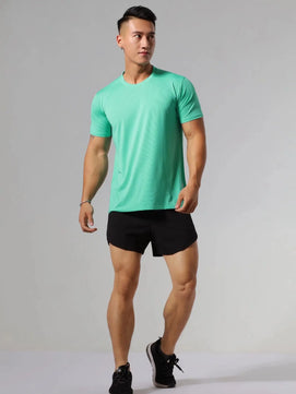 Men's Polyester Short Sleeve Pullover Closure Sportswear T-Shirt