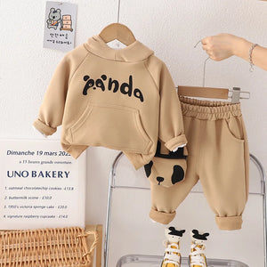 Baby's Boy Cotton Full Sleeve Letter Pattern Two-Piece Suit