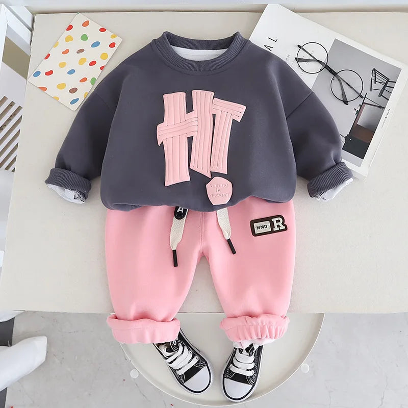 Kid's Cotton O-Neck Full Sleeve Pullover Closure Casual Clothes