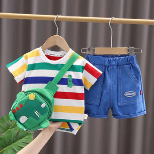 Kid's Polyester Short Sleeves Pullover Closure Casual Clothes