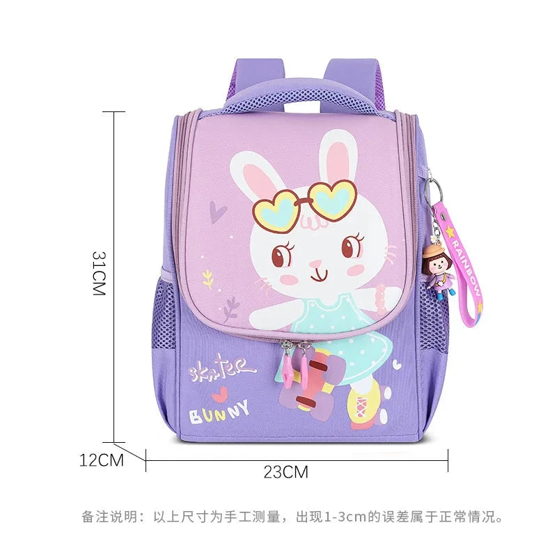 Kid's Nylon Zipper Closure Cartoon Pattern Trendy School Backpack