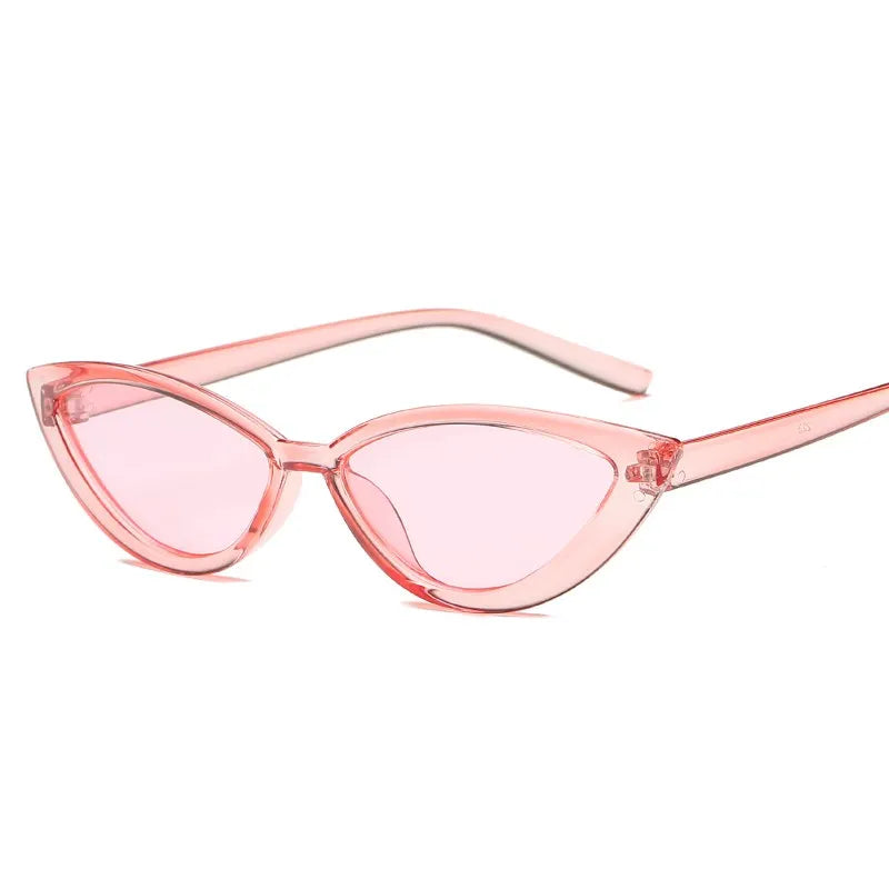 Women's Plastic Frame Lens Cat Eye Shaped Trendy Sunglasses