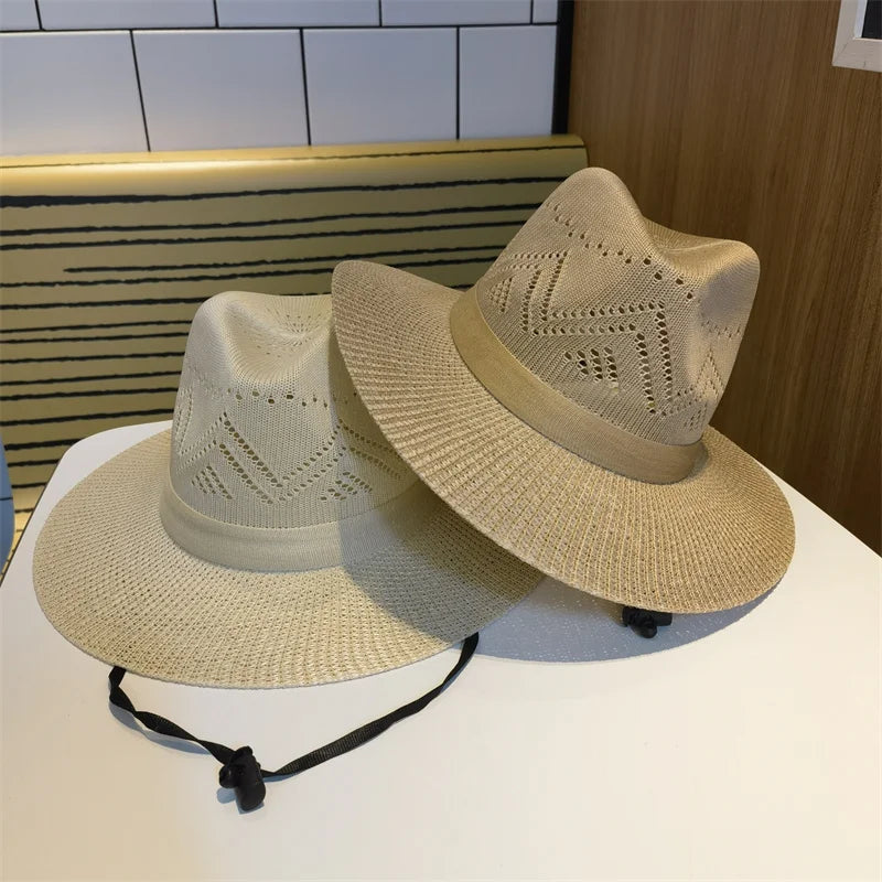 Women's Straw Solid Pattern Glamorous Sun Protection Brim Hat