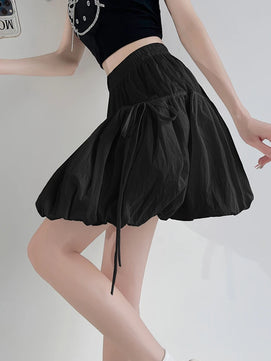 Women's Polyester Elastic High Waist Pleated Pattern Casual Skirts