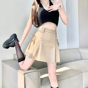 Women's Polyester High Waist Solid Pattern Casual Wear Skirts