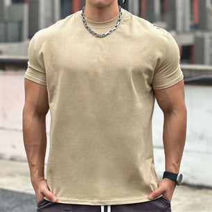 Men's Cotton Short Sleeve Pullover Closure Sportswear T-Shirt