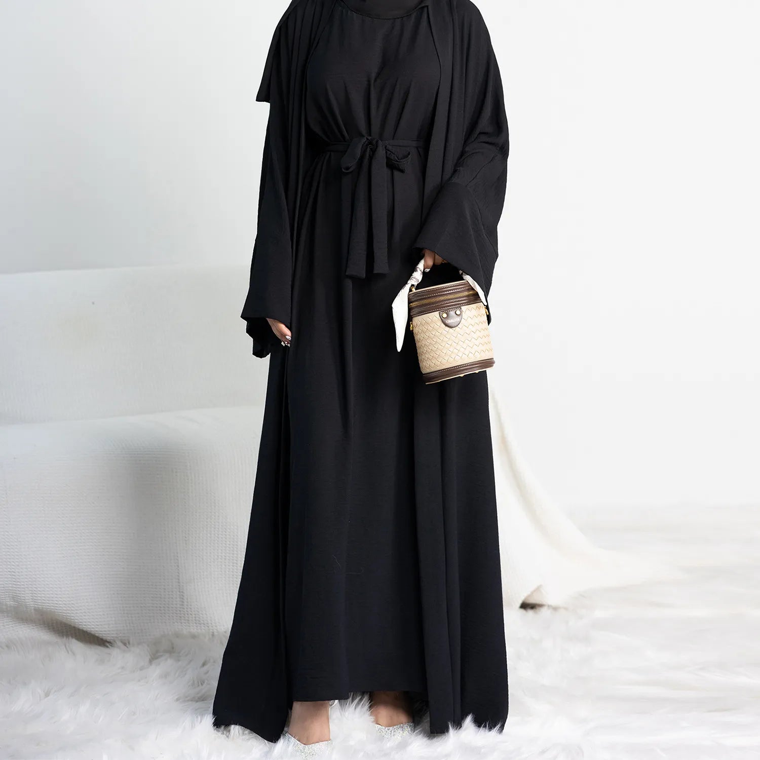 Women's Arabian Polyester Full Sleeve Solid Casual Wear Abaya