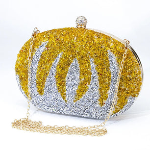 Women's Polyester Hasp Closure Rhinestone Evening Wedding Clutch