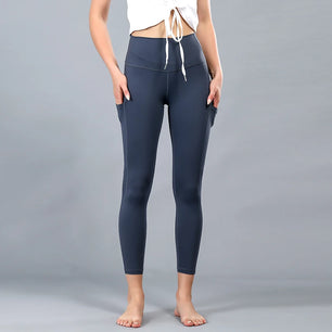 Women's Polyester Elastic Waist Full Length Solid Pattern Pant