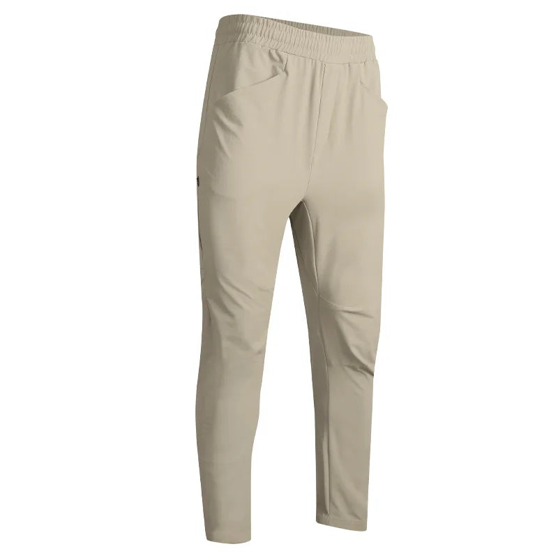 Men's Nylon Drawstring Closure Solid Pattern Workout Trousers