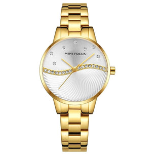 Women's Stainless Steel Round Shaped Waterproof Luxury Watch