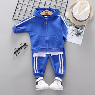 Kid's Boys Cotton Long Sleeves Casual Hooded Two-Piece Suit