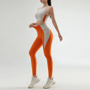 Women's Spandex O-Neck Sleeveless Breathable Fitness Yoga Set