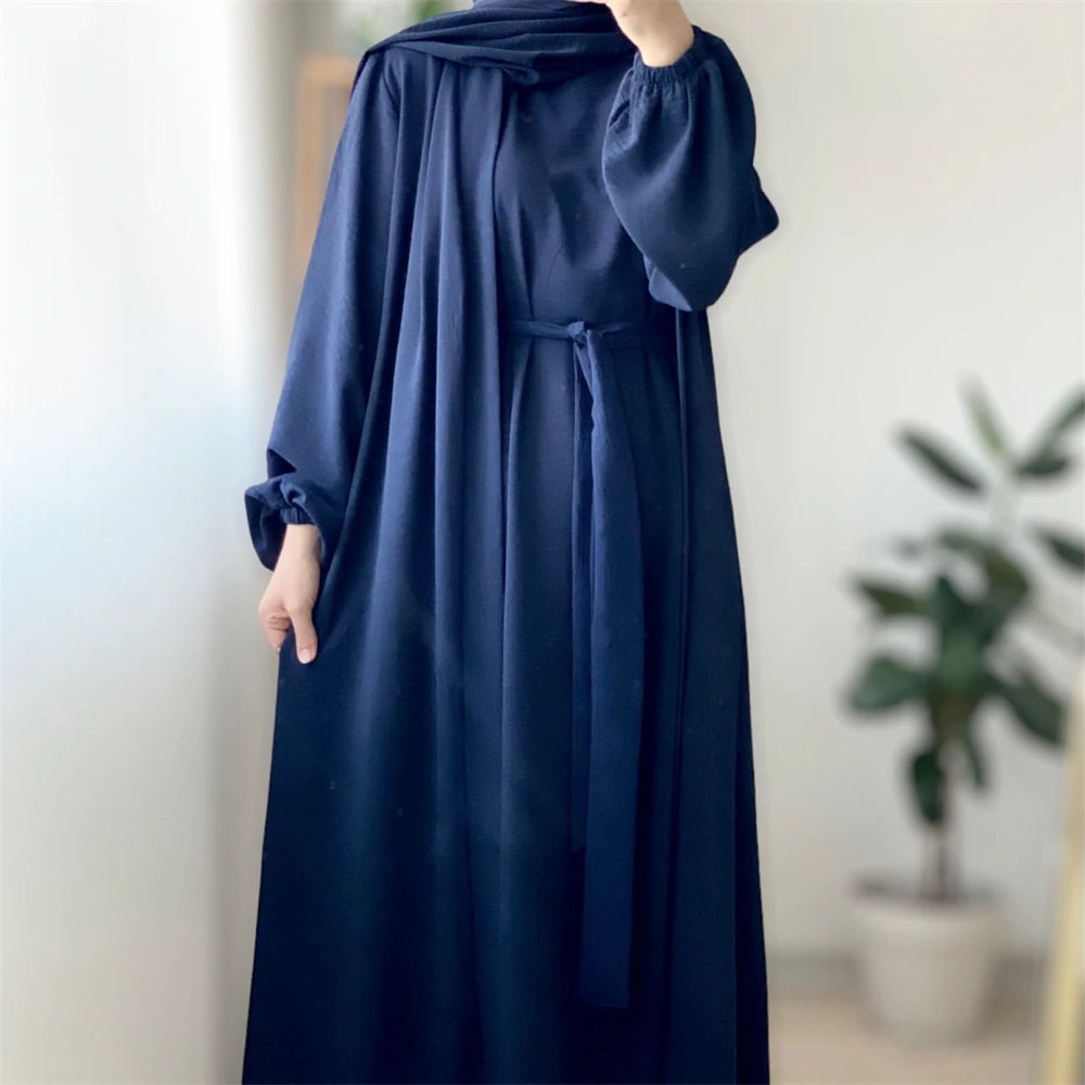 Women's Arabian Polyester Full Sleeve Solid Pattern Casual Abaya