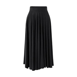 Women's Cotton Elastic High Waist Pleated Pattern Casual Skirts