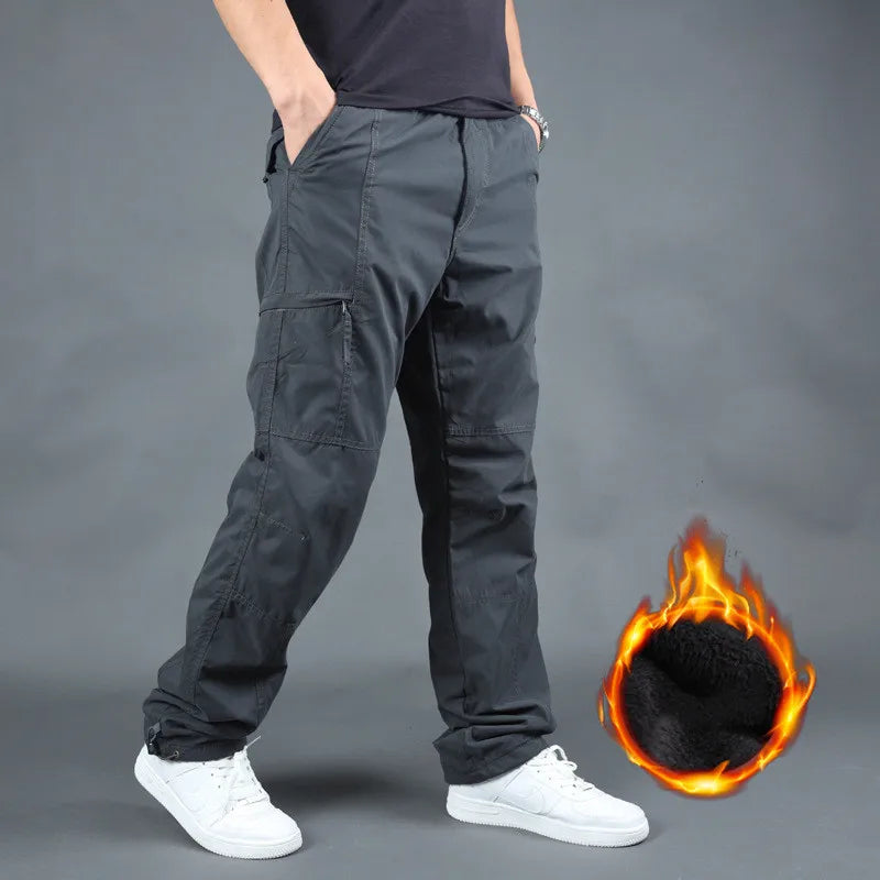 Men's Polyester Mid Waist Zipper Fly Closure Waterproof Trousers