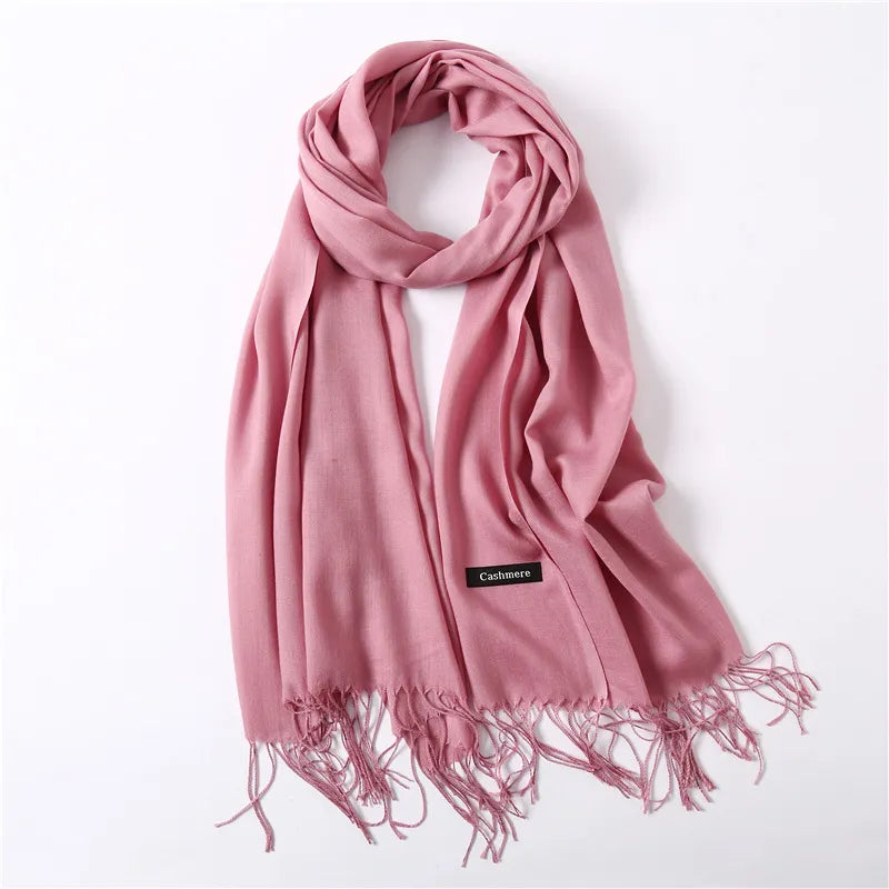 Women's Acrylic Neck Wrap Solid Pattern Trendy Elegant Scarf