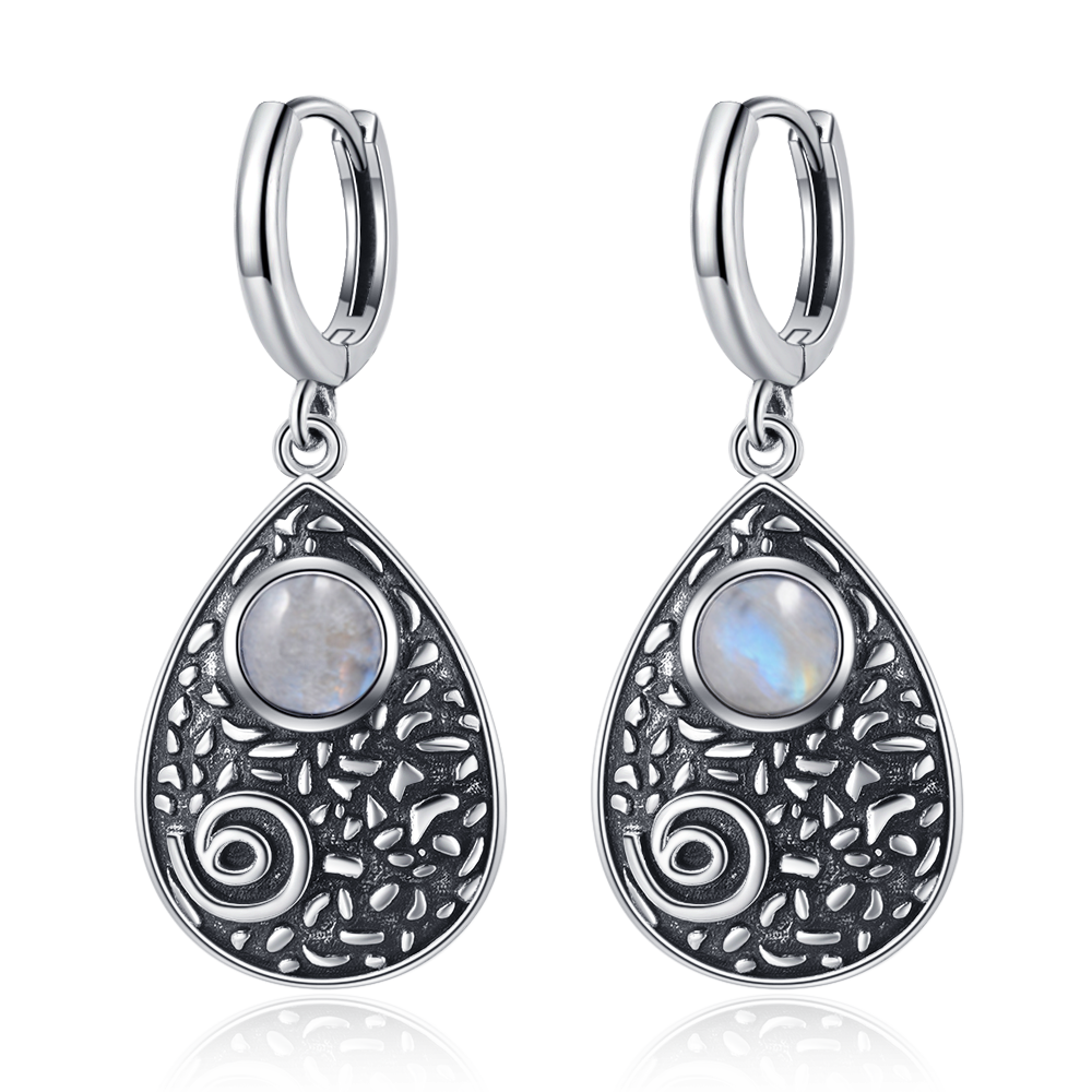 Women's Tibetan Silver Semi-Precious Stone Geometric Earrings