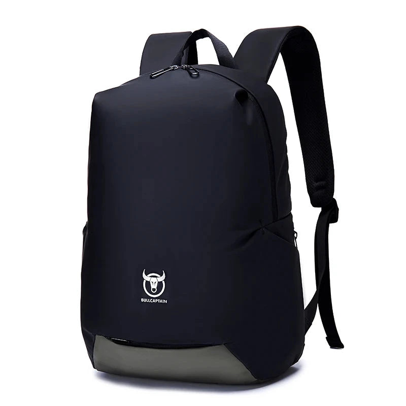 Men's PU Zipper Closure Slot Pocket Solid Waterproof Backpacks