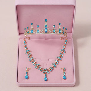 Women's Zinc Alloy Water Drop Bridal Wedding Crown Jewelry Sets