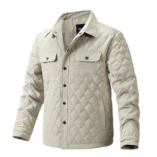 Men's Polyester Turn-Down Collar Long Sleeve Padded Pattern Jacket