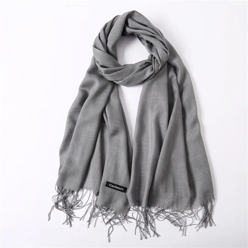 Women's Acrylic Neck Wrap Solid Pattern Trendy Elegant Scarf