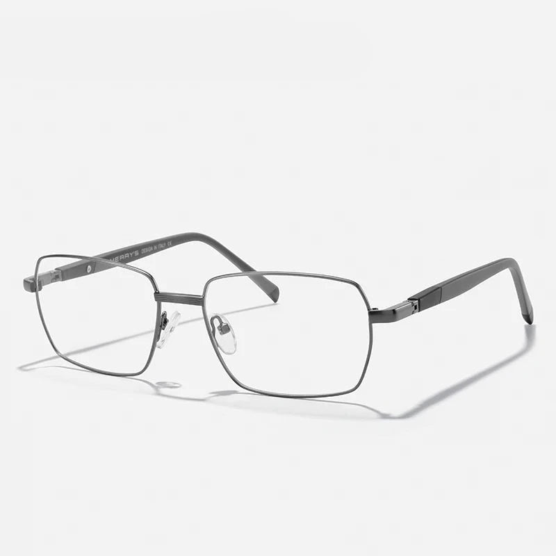 Men's Titanium Alloy Frame Full-Rim Square Shaped Trendy Glasses