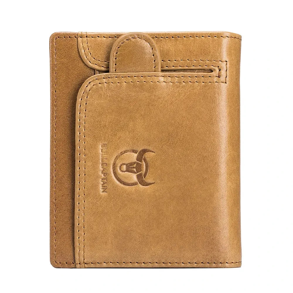 Men's Genuine Leather Card Holder Letter Pattern Trendy Wallets