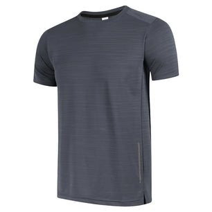 Men's Polyester O-Neck Short Sleeves Solid Pattern Sport T-Shirt