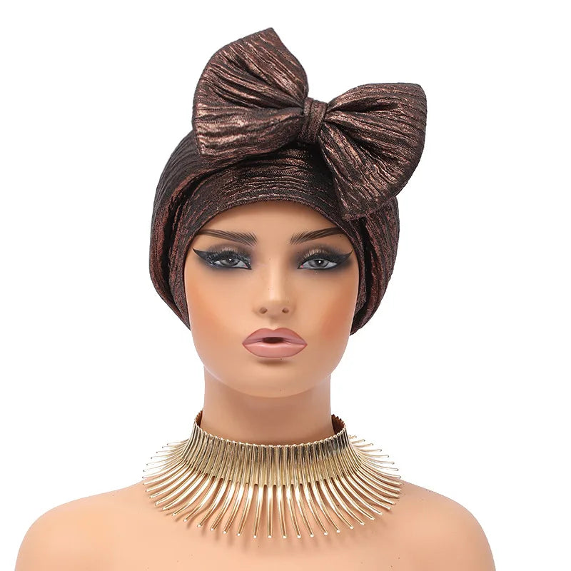 Women's Arabian Polyester Head Wrap Sequined Pattern Cap Hijabs