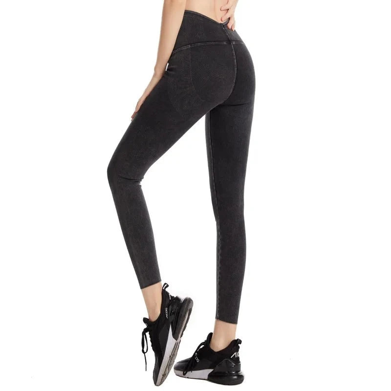 Women's Nylon High Waist Push Up Workout Sports Wear Leggings