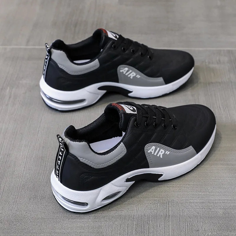 Men's Synthetic Round Toe Lace-Up Closure Running Sport Sneakers