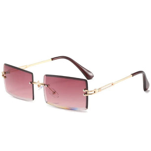 Women's Alloy Frame Acrylic Lens Rectangle Shaped Sunglasses