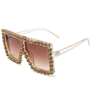 Women's Plastic Frame Acrylic Lens Square Shaped Trendy Sunglasses