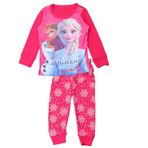 Kid's Girls Cotton O-Neck Long Sleeve Trendy Sleepwear Pajamas Set