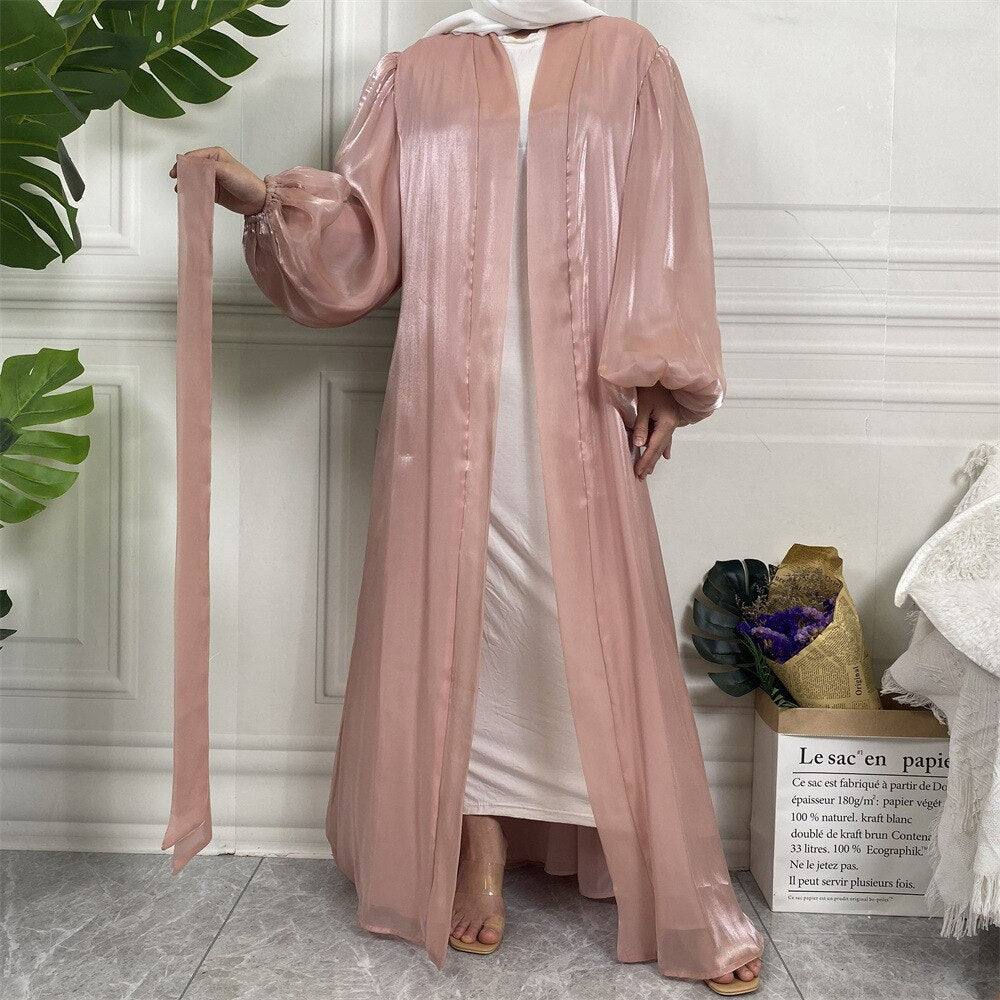 Women's Arabian Polyester Long Sleeve Solid Pattern Elegant Abaya