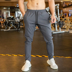 Men's Polyester Drawstring Closure Fitness Gymwear Trousers