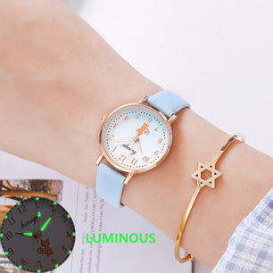 Kid's Alloy Case Buckle Clasp Luminous Waterproof Quartz Watches