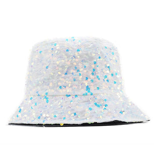 Women's Cotton Sequined Pattern Casual Hip Hop Bucket Hats