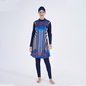 Women's Arabian Polyester Long Sleeves Printed Bathing Swimwear