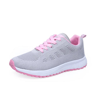 Women's Round Toe Breathable Lace Up Closure Elegant Sneakers