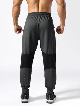 Men's Polyester Elastic Closure Quick-Drying Gymwear Trousers