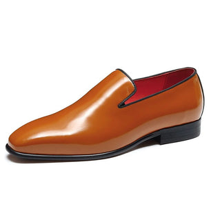 Men's Genuine Leather Square Toe Slip-On Closure Formal Shoes