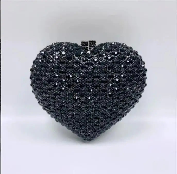 Women's Metallic Hasp Closure Rhinestone Trendy Wedding Clutch